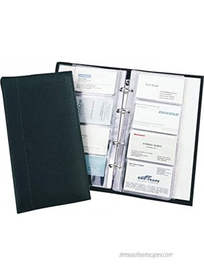 Alassio Visitenkarten Ringbuch aus feinem Leder mit Register A-Z und Klarsichteinlagen für 120 Karten Business Card Case 25 cm Black Schwarz