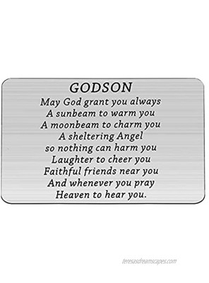 BNQL Godson Gifts Godson Wallet Card Gifts from Godparents Godson Graduation Gifts May God Grant You Always a Sunbeam to Warm You