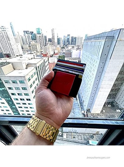 Croyez Minimalist Wallet Card Holder Slim Elastic Card Holder for Men & Women Brown