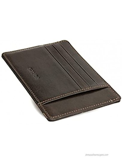 Giudi Card Holder Mini Leather Slim Dark Chocolate