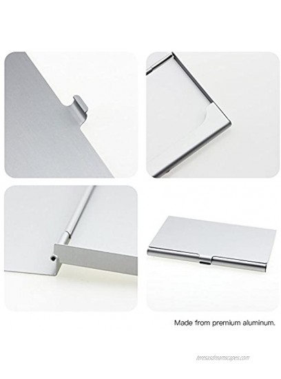 homEdge Super Light Aluminum Business Card Holder Slim Professional 3 Packs Card Case for Traveling and Business – Silver