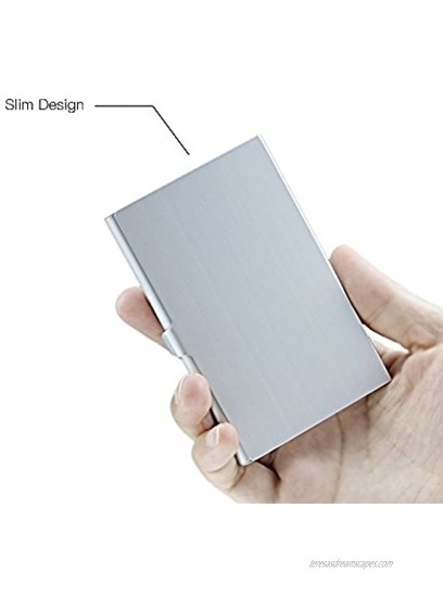 homEdge Super Light Aluminum Business Card Holder Slim Professional 3 Packs Card Case for Traveling and Business – Silver