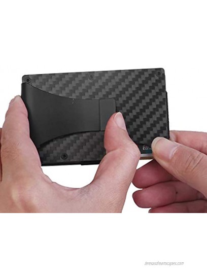 iMounTEK Credit Card Holder Wallet w Cash Clip Carbon Fiber RFID Blocking Anti Scan Card Protector MInimalist Sleek Lightweight Thin Smooth Strong ATM Card Wallet Holder for Men