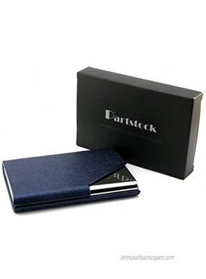 PartstockTM Business Name Card Holder Luxury PU Leather & Stainless Steel Multi Card Case,Business Name Card Holder Wallet Credit card ID Case Holder For Men & Women Keep Your Business Cards Clean Crisp & Ready To Impress with Magnetic Shut.Da