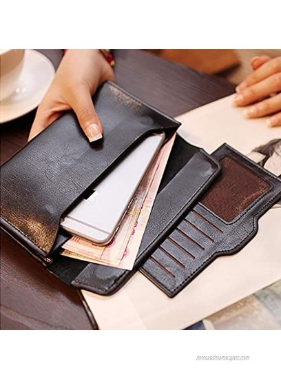 Sinianer Designer Long Wallet for Women Retro Fashion Clutch Blocking PU Leather Card Holder Organizer with Zipper silver