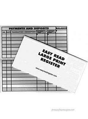 10 Large Print Low Vision Checkbook Transaction Registers