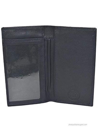 Basic Leather Checkbook Cover Dark Blue