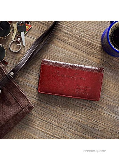 Checkbook Cover for Women & Men “Amazing Grace” Christian Brown Wallet Faux Leather Christian Checkbook Cover for Duplicate Checks & Credit Cards