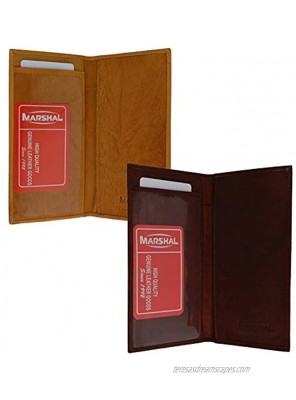 Marshal Checkbook Covers Set of 2 Genuine Leather Burgundy-Tan