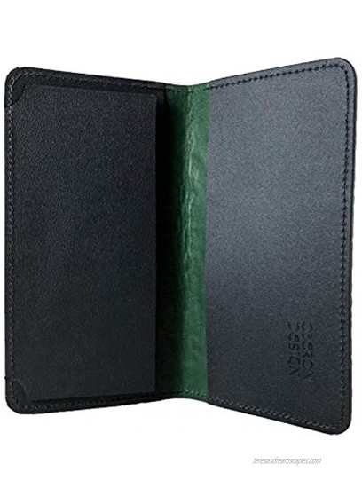 Oberon Design Celtic Braid Embossed Genuine Leather Checkbook Cover 3.5x6.5 Inches Green Made in the USA