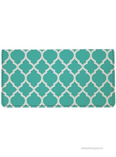 Snaptotes Personalized Monogram Teal Moroccan Checkbook Cover