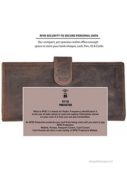 Valenchi-Leather RFID Checkbook cover for Men and Women-Duplicate Checks RFID Card Standard Register with pen inserts