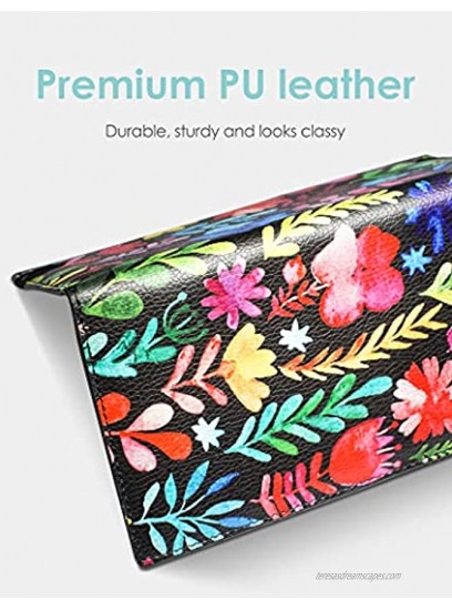 Zreal Checkbook Cover for Men & Women2021 New Version Premium Vegan Leather Checkbook Holder Slim Wallets for Top & Side Tear Duplicate Checks with RFID Blocking Flower