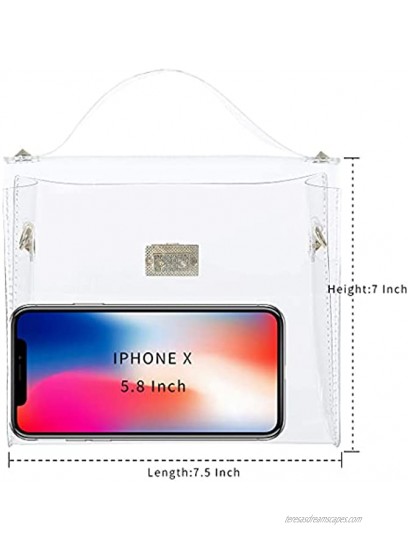 AOCINA Clear Crossbody Purse Bag PGA Stadium Aprroved Clear Handbags for Work Concerts Sports Events