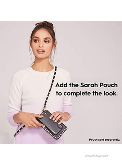 Bandolier Sarah Crossbody Phone Case and Wallet Black Leather with Gold Detail For iPhone X XS