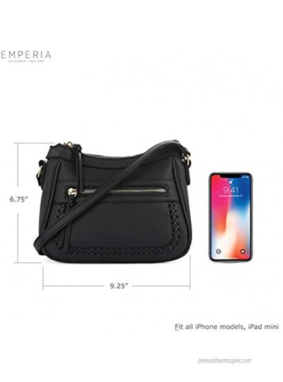 EMPERIA Elva Small Whipstitch Vegan Leather Crossbody Bags Shoulder Bag Purse Handbags for Women