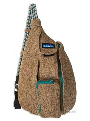 KAVU Mini Rope Tweed Bag Sling Crossbody Backpack Travel Purse Honey Rose
