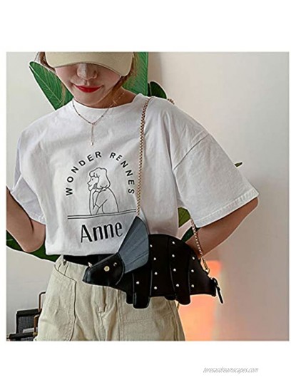 MILATA Dinosaur Shape Crossbody Shoulder Bag Women Pu Leather Rivet Chic Clutch Purse for Girls