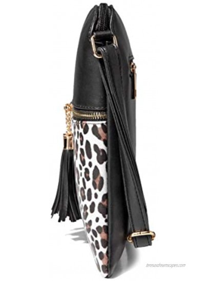Nabegum Leopard Print Crossbody Bag Cheetah Animal Handbag Vegan Leather Purse