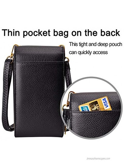 Small Crossbody Cell Phone Purse Leather Phone Bag Women Wallet Purse with Adjustable Strap