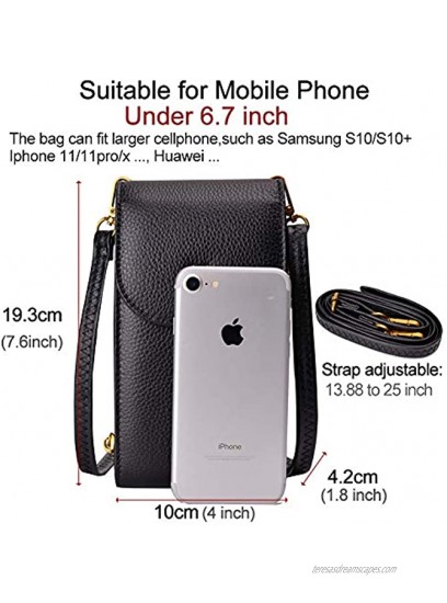 Small Crossbody Cell Phone Purse Leather Phone Bag Women Wallet Purse with Adjustable Strap