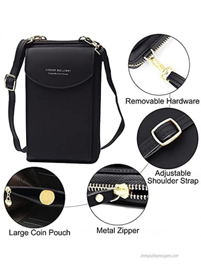 Tchh-Dayup Small Crossbody Cell Phone Bag for Women PU Leather RFID Wallet Purse