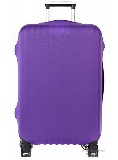 1 Piece Polyester Luggage Cover Protector Travel Luggage Elastic Cover Washable Suitcase Cover Luggage Sleeve Fits 19-21 Inch Luggage Purple Size S