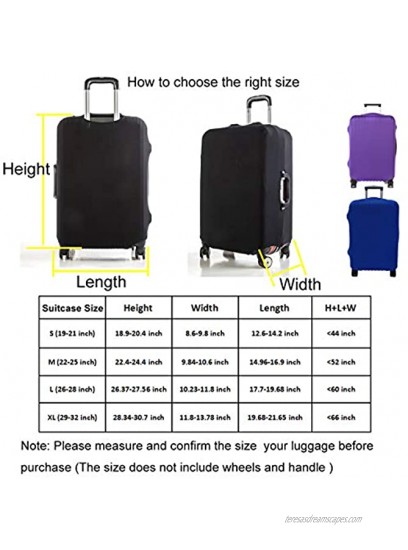 1 Piece Polyester Luggage Cover Protector Travel Luggage Elastic Cover Washable Suitcase Cover Luggage Sleeve Fits 19-21 Inch Luggage Blue Size S