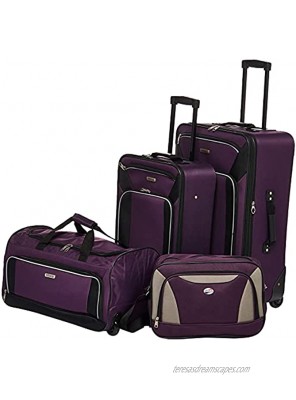 American Tourister Fieldbrook XLT Softside Upright Luggage Purple Black Checked-Medium 25-Inch