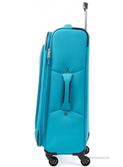 Atlantic Luggage Atlantic Ultra Lite Softsides 25 Expandable Spinner Turquoise Blue Checked Medium