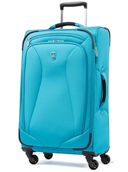 Atlantic Luggage Atlantic Ultra Lite Softsides 25 Expandable Spinner Turquoise Blue Checked Medium