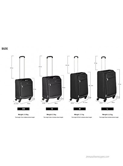 Basics 3 Piece Softside Carry-On Spinner Luggage Suitcase Set Black