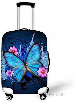 Bigcardesigns Blue Butterfly Luggage Covers Apply to 22-26 Inch Travel Suitcase M