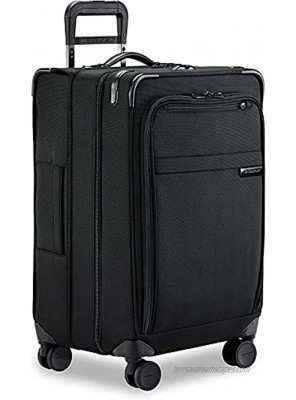 Briggs & Riley Baseline-Softside CX Expandable Medium Checked Spinner Trunk Black 25-Inch