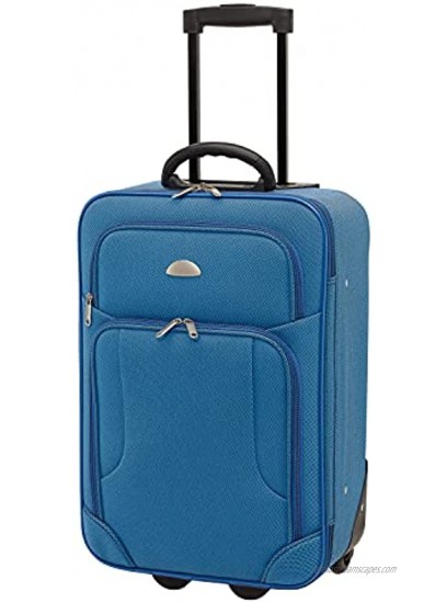 Check in Unisex Adult Hard Shell Trolley with Swivel Wheels Blue