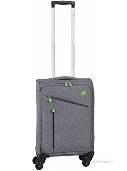Check in Unisex Adult Hard Shell Trolley with Swivel Wheels Grey Green