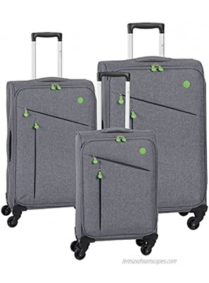Check in Unisex_Adult Hard Shell Trolley with Swivel Wheels Grey Green