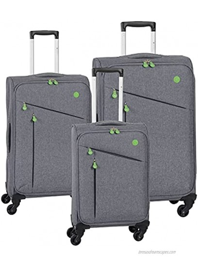Check in Unisex Adult Hard Shell Trolley with Swivel Wheels Grey Green