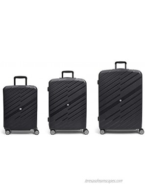 Gabol – Sendai | Hard Case Set with Three Black Suitcases with Cabin Suitcase Medium Trolley and Large Trolley