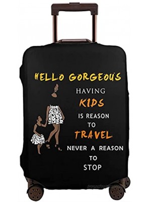 Hello Gorgeous Travel Luggage Cover Black Mom and Daughter Suitcase Cover Elastic Suitcase Protector for 18-32 In MA Little Small