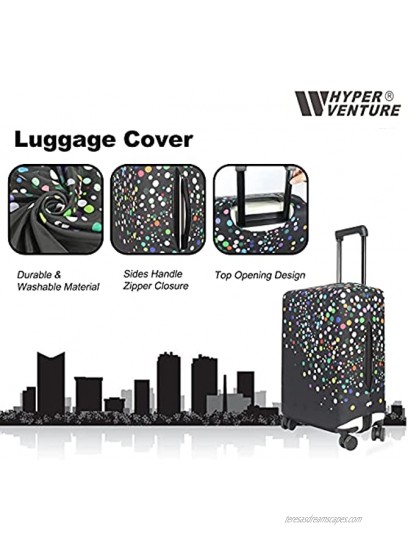 HYPER VENTURE Washable Luggage Cover Fashion Suitcase Protector Fits 27-30 Inch Luggage Color Dots L