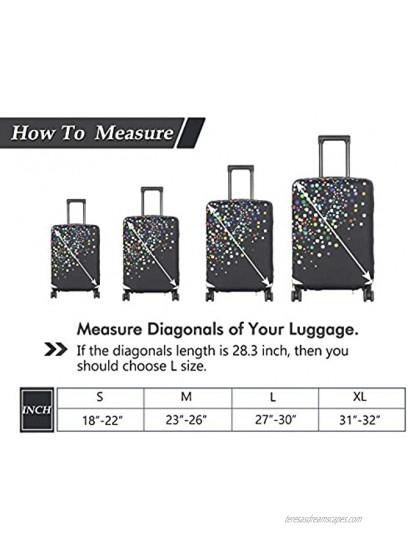 HYPER VENTURE Washable Luggage Cover Fashion Suitcase Protector Fits 27-30 Inch Luggage Color Dots L
