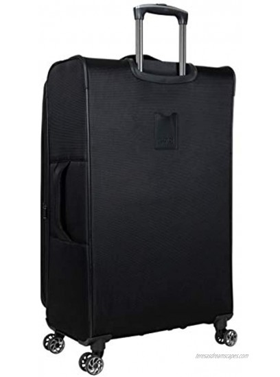 Kenneth Cole Reaction Rugged Roamer Luggage Collection Lightweight Softside Expandable 8-Wheel Spinner Travel Suitcase Bag Black 28-inch Check Only