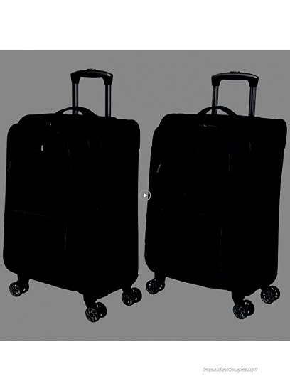 Kenneth Cole Reaction Rugged Roamer Luggage Collection Lightweight Softside Expandable 8-Wheel Spinner Travel Suitcase Bag Black 28-inch Check Only
