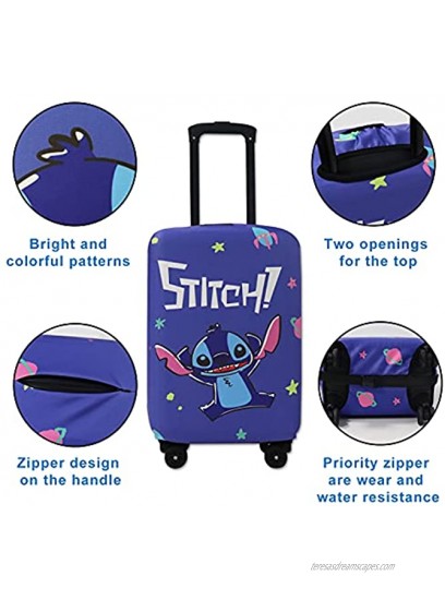 Lilo and Stitch Travel Suitcase Protector Protective Washable Luggage Cover with Zipper Suitable 18-20inch