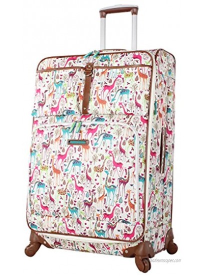 Lily Bloom Giraffe Park Luggage 24 Expandable Design Pattern Suitcase With Spinner Wheels For Woman 24in Multicolored