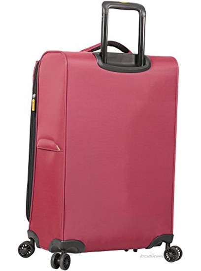 Lucas Designer Luggage Collection Expandable 24 Inch Softside Bag Durable Mid-sized Ultra Lightweight Checked Suitcase with 8-Rolling Spinner Wheels Red
