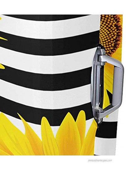 Luggage Cover Sunflowers Stripes Suitcase Protector Travel Fits 18-32 Inch Luggage