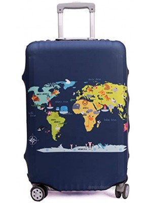 Madfifennina Washable Spandex Travel Luggage Protector Baggage Suitcase Cover Fit 23-32 Inch Xl29"-32" luggage Map