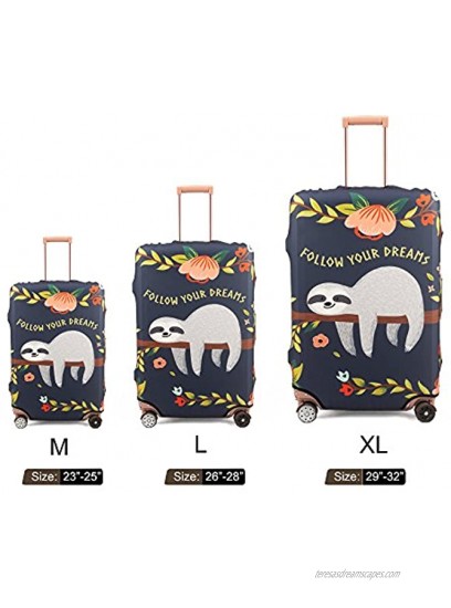 Madifennina Spandex Travel Luggage Protector Suitcase Cover Fit 23-32 Inch Luggage sloth XL